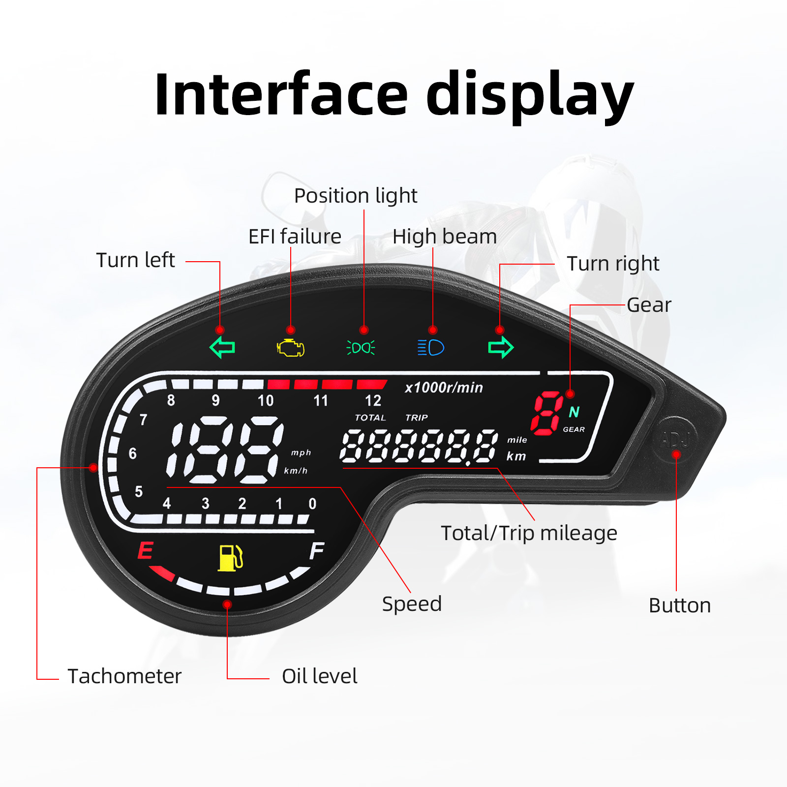 Velocímetro Digital LED para M - Motorcycle Gear Honda reseña y precio
